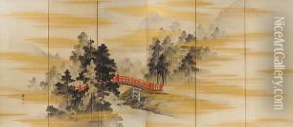 Maruyama Shijo School, Meiji Period Oil Painting - Kason Suzuki
