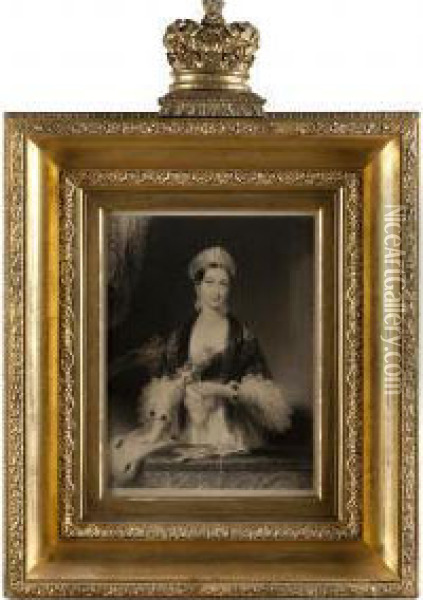 Royal Portrait Of Queen Victoria Oil Painting - Edmund Thomas Parris