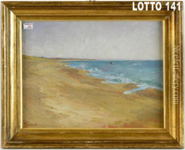 Marina Oil Painting - Pompeo Mariani