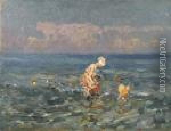 Al Mare Oil Painting - Beppe Ciardi
