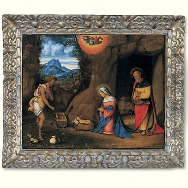 The Adoration With A Shepherd Oil Painting - Benvenuto Tisi da Garofalo