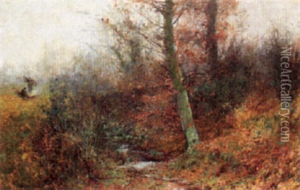 Autumn Leaves Oil Painting - Thomas Edwin Mostyn