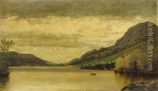Boating on the Lake Oil Painting - Nelson Augustus Moore
