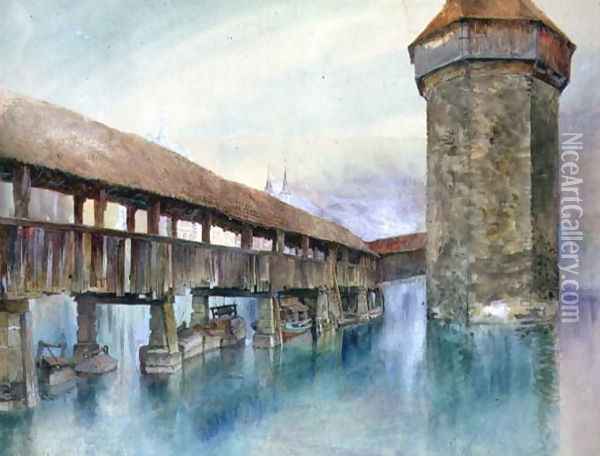 Kapelbrucke, Lucerne Oil Painting - John Ruskin