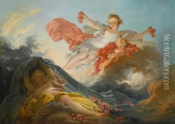 The Goddess Aurora Triumphing Over Night Oil Painting - Jean-Honore Fragonard