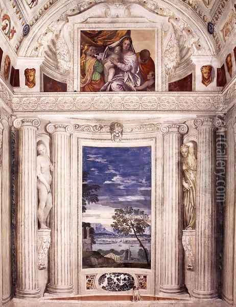 End wall of the Stanza del Cane Oil Painting - Paolo Veronese (Caliari)