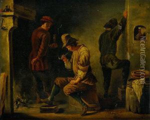 Alehouse Interior Oil Painting - David The Younger Teniers