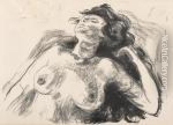 Reclining Nude I Oil Painting - Edvard Munch