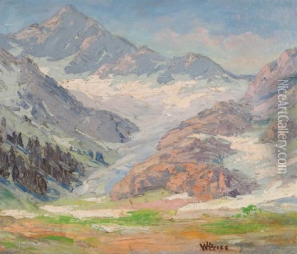 Untitled Mountain Landscape Oil Painting - William Henry Price