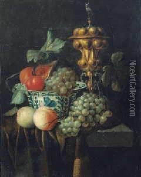 Fruchtestilleben Mit Oil Painting - Johannes Hannot