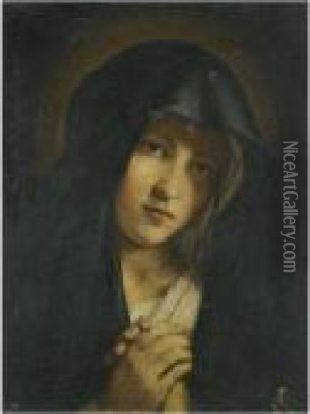 The Virgin At Prayer Oil Painting - Giovanni Battista Salvi