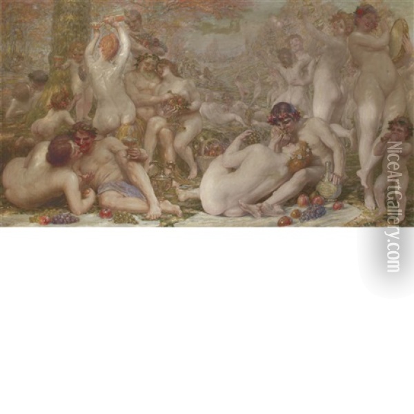 Bacchanale Oil Painting - Auguste (Maurice Francois Giuslain) Leveque