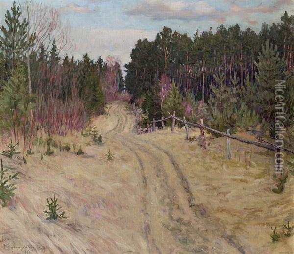 Waldlandschaft Oil Painting - Nikolai Petrovich Bogdanov-Belsky