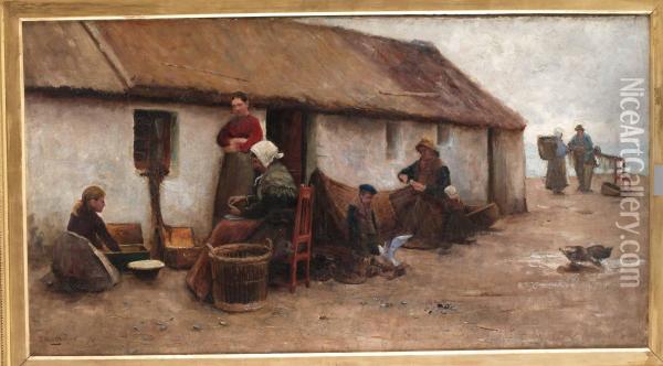 Fisher Life Oil Painting - Thomas Millie Dow