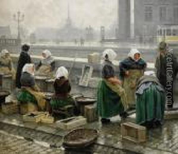 Fishmarket Oil Painting - Paul-Gustave Fischer