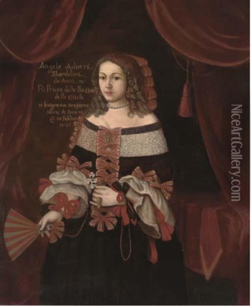 Portrait Of Angela Adorni Shardelini Oil Painting - John Adams Jackson