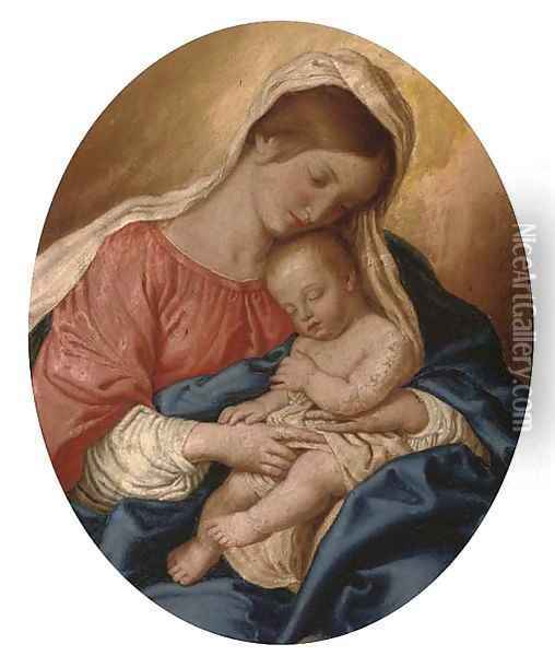 The Madonna and Child Oil Painting - Giovanni Baptista Salvi, Called Sasseferroto
