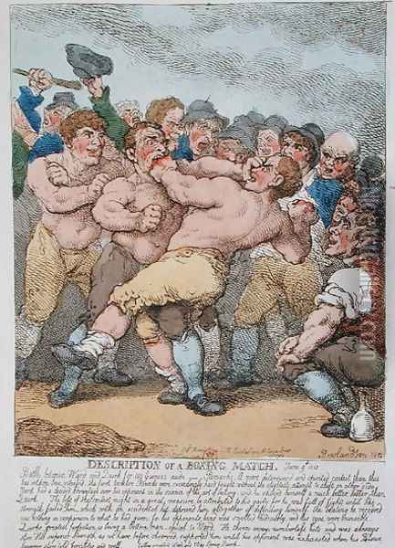 Description of a Boxing Match, 1812 Oil Painting - Thomas Rowlandson