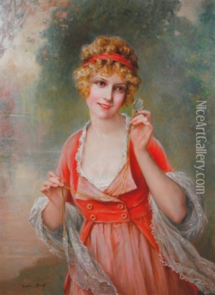 Through The Looking Glass Oil Painting - Francois Martin-Kavel
