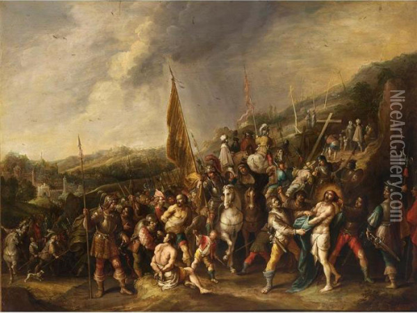 Christ On The Road To Cavalry Oil Painting - Frans II Francken