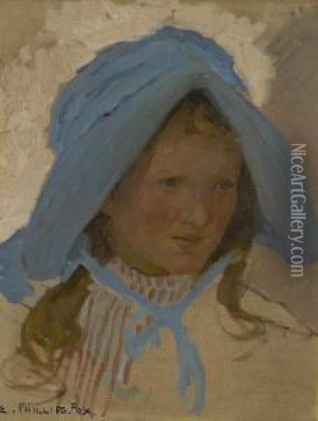 The Blue Bonnet Oil Painting - Emanuel Phillips Fox