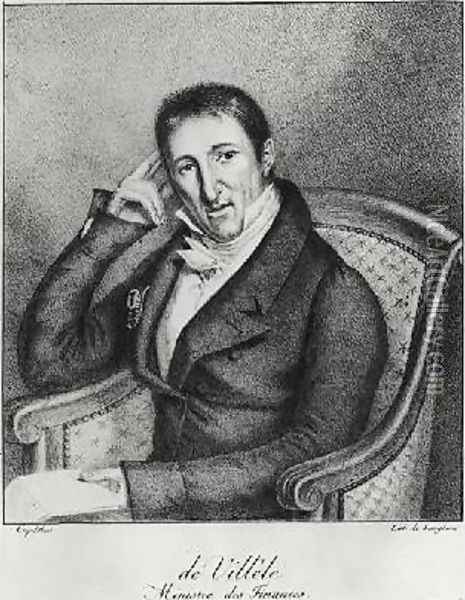 Portrait of Jean Baptiste Count of Villele 1773-1854 Oil Painting - Langlume