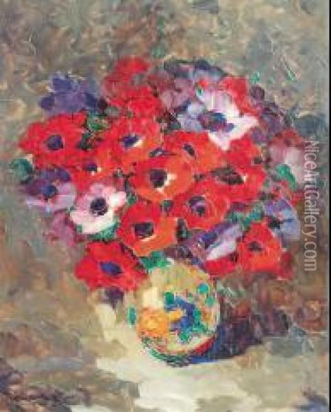 Bouquet De Fleurs Oil Painting - Louis Pastour