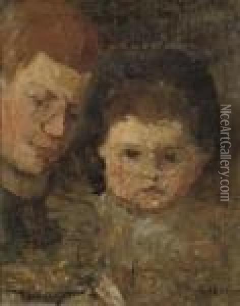 Mother And Child Oil Painting - George Hendrik Breitner