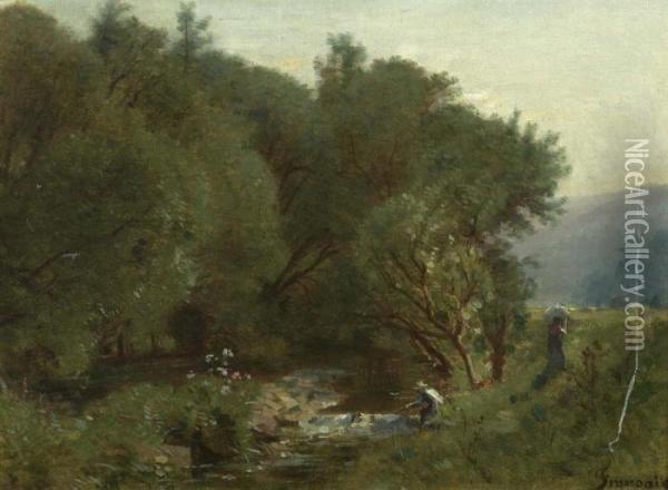 Environs De Plombieres. 1892. Oil Painting - Francois Louis Francais