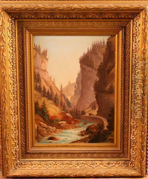 Torrent En Montagne Panneau Oil Painting - Barthelemy Menn