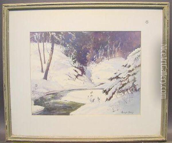 Winter Brook Oil Painting - Joseph Kenny Meadows