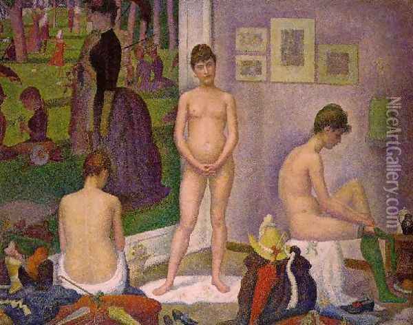 Models Oil Painting - Georges Seurat
