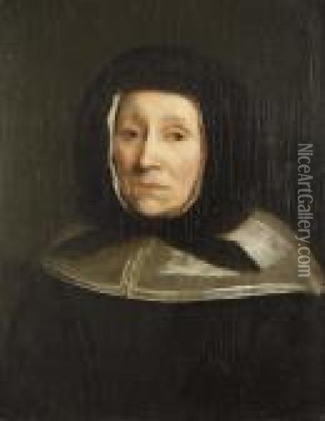 Portrat Einer Alten Frau. Oil Painting - Gabriel Metsu