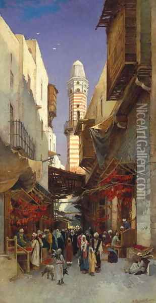 An Egyptian bazaar Oil Painting - Hermann David Solomon Corrodi
