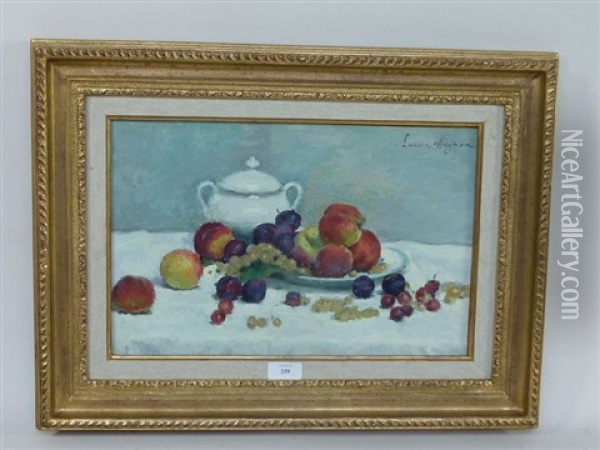 Nature Morte Aux Fruits Et Sucrier Oil Painting - Lucien Rene Mignon