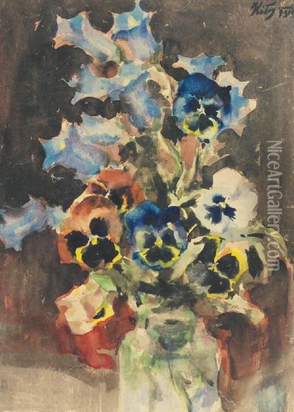 Kwiaty W Wazonie Oil Painting - Marcin Kitz