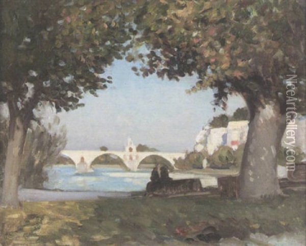 Le Pont D'avignon Oil Painting - William Crampton Gore