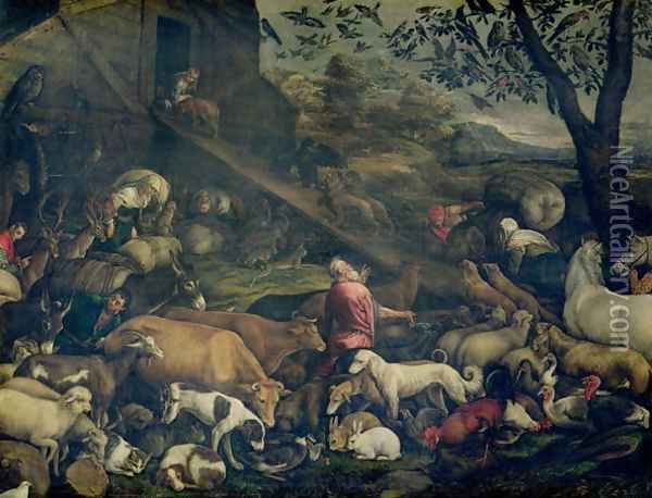 Animals Entering the Ark Oil Painting - Jacopo Bassano (Jacopo da Ponte)