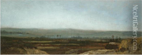 Paysage Panoramique Des Environs De Paris Oil Painting - Theodore Rousseau
