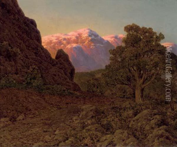 Sunrise Over The Mountain Oil Painting - Ivan Fedorovich Choultse