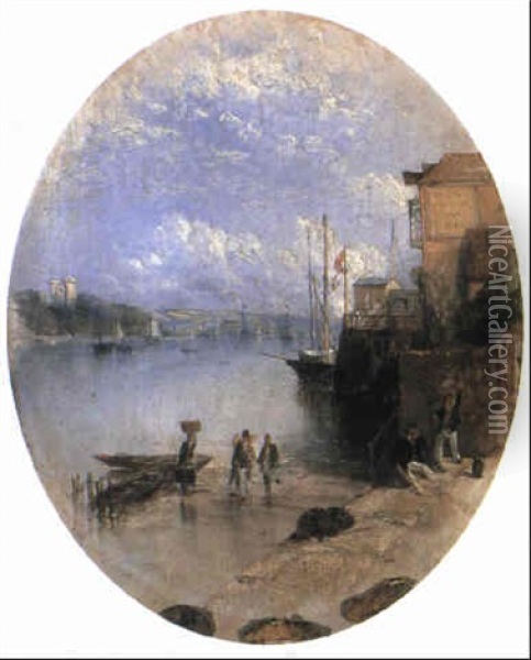 River Scene Oil Painting - Thomas Creswick