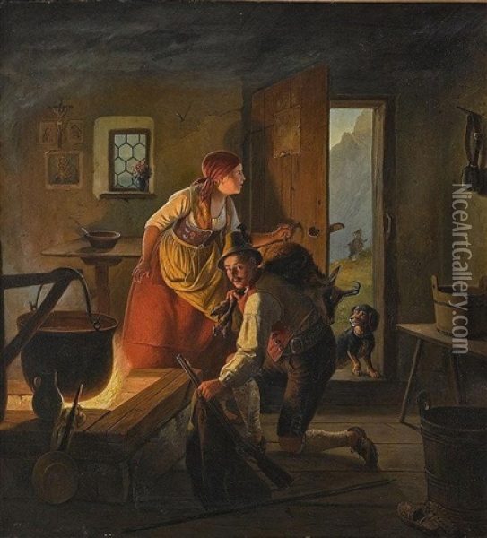 Verfolgt Oil Painting - Carl Friedrich Moritz Mueller