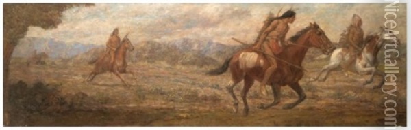 The Buffalo Hunt Oil Painting - Detlef Sammann