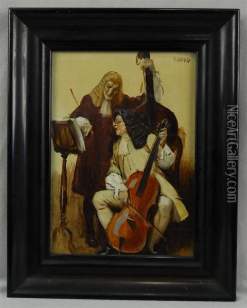 A Wrong Note Oil Painting - Ernest Board