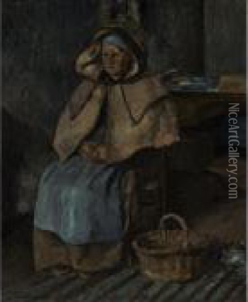 La Mere Gaspard Oil Painting - Camille Pissarro