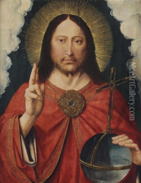 Christ As Salvator Mundi Oil Painting - Gerard David