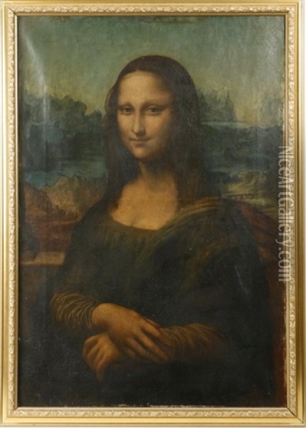 Copy Of The Mona Lisa Oil Painting - Jean-Baptiste (James) Bertrand