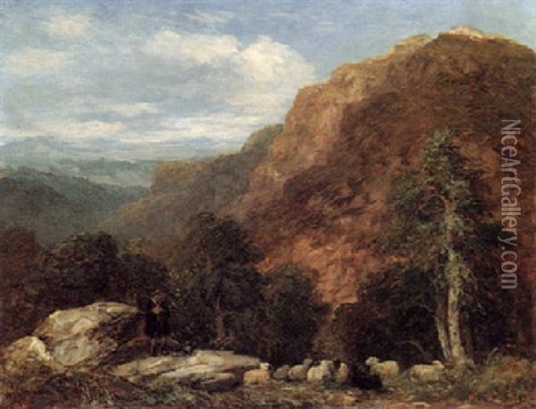 Above The Conway Road Oil Painting - David Cox the Elder