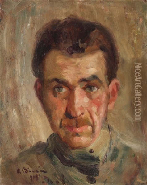 Portretul Pictorului Gheorghe Chirovici Oil Painting - Aurel Baesu