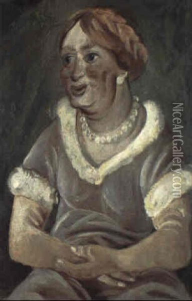 Portrait Fraulein Sauer Oil Painting - Paul Kleinschmidt